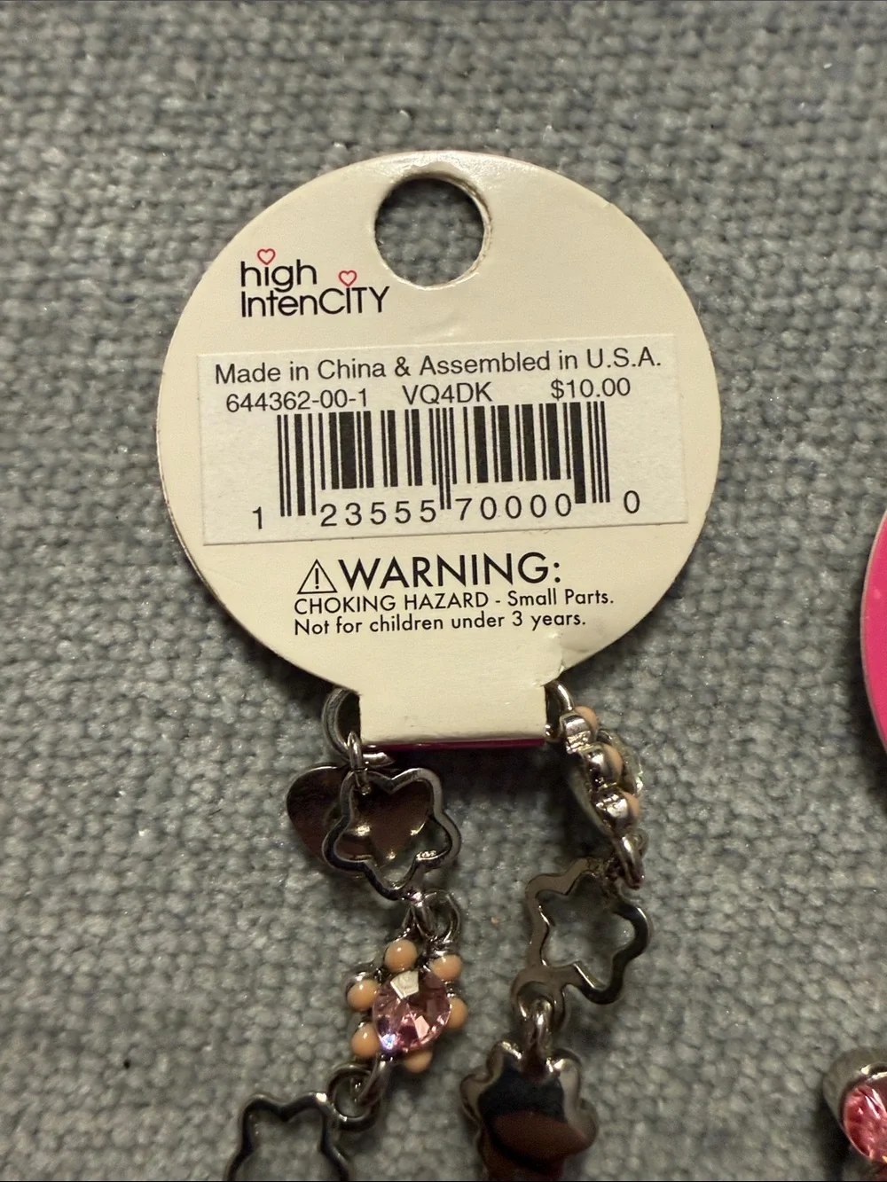 GAP Kids Pink Floral Link Charm Bracelet with Sweet Themed Charms